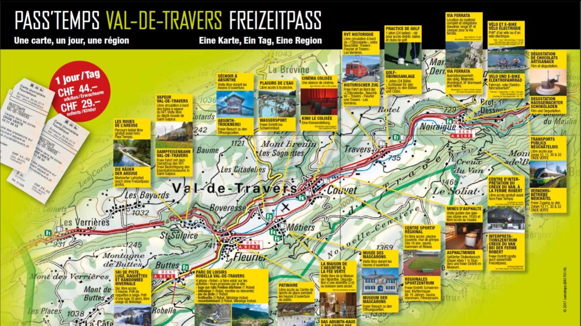 freizeitkarte Val-de-Travers