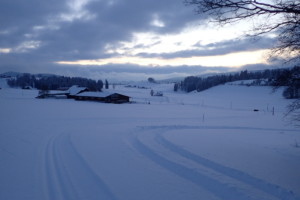 Traces de ski de fond, Val-de-Travers, hiver